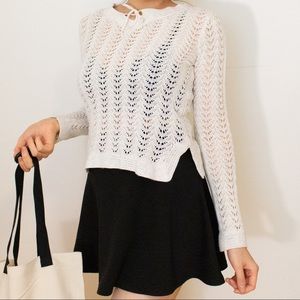 Charter Club Petite Crochet Knit Top